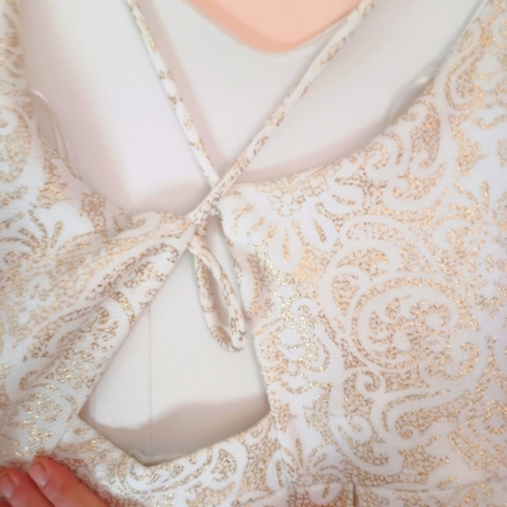 Soprano Metallic Brocade Mini Dress Small - Picture 7 of 8